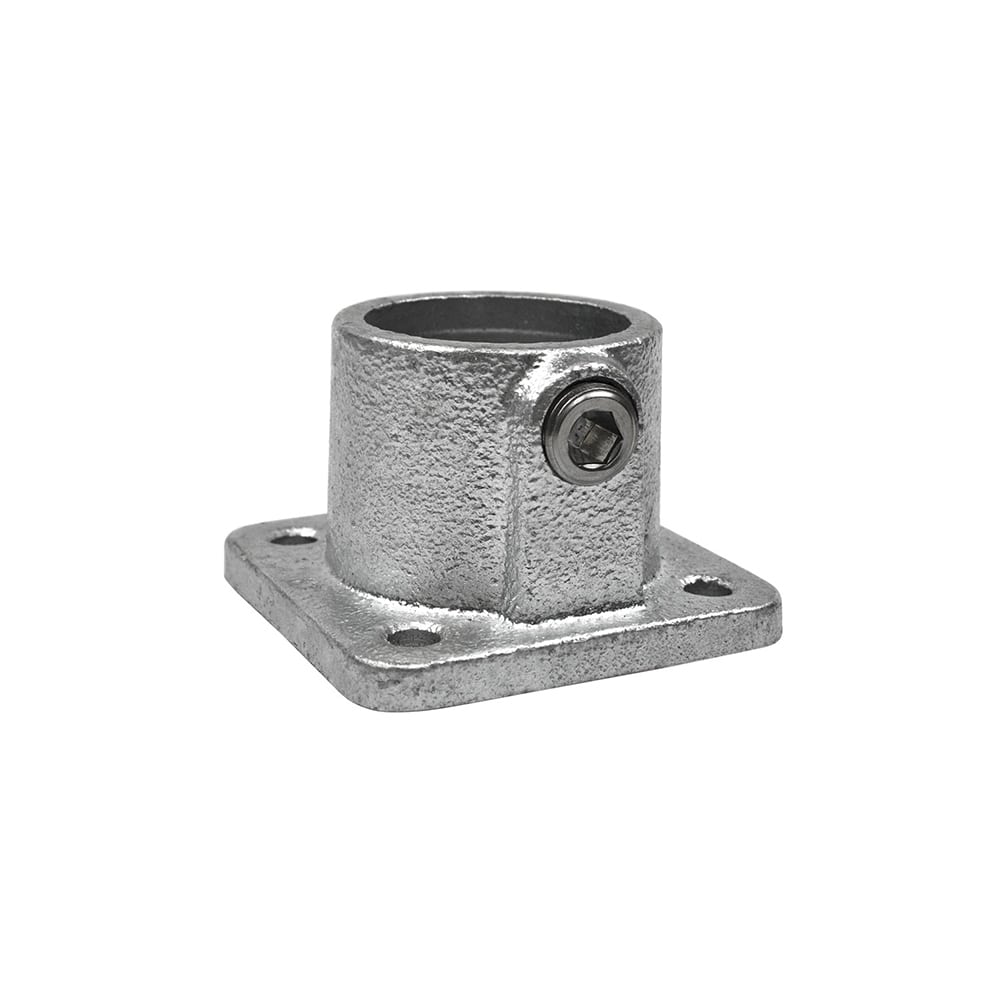 Buiskoppeling Vierkante voetplaat met doorloop-B / 26,9 mm